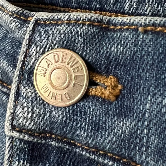 Madewell 10" High-Rise Skinny Distressed Tulip Hem Blue Jeans Size 28 - Picture 6 of 13